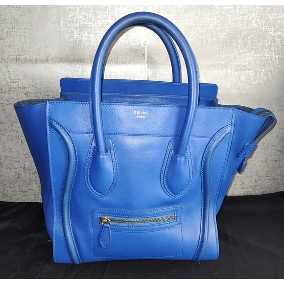 Celine Phantom Blue Leather Tote Bag READ DESCRIPTION - Picture 1 of 16